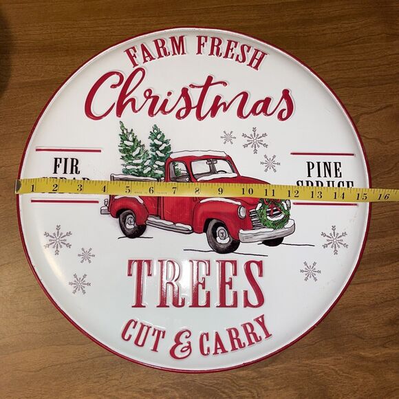 Burton And Burton 15 Inch Round Christmas Trees Sign Indoor Outdoor - Picture 11 of 11